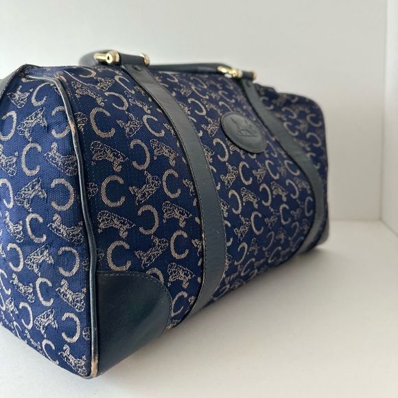 SALE! Céline Boston Bag in Navy Blue Rare, Vintage Y2K Celine Speedy 30cm - Picture 6 of 15